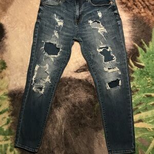 Men's Distressed Blue Jeans